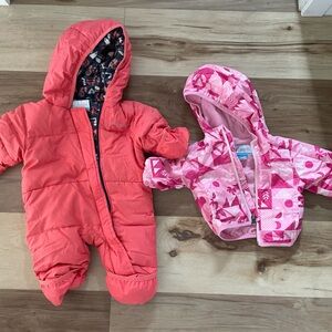 Columbia Pink Baby Snowsuit and jacket 🩷🧡